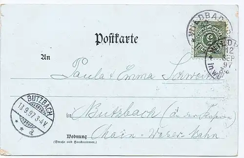 Litho,Gruß aus Wildbad,gel.1897