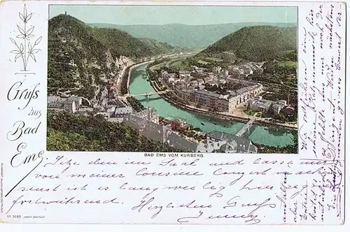 Litho,Gruß aus Bad Ems,gel.1897 