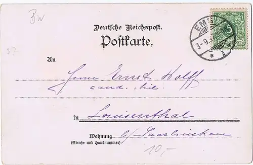 Litho,Gruß aus Bad Ems,gel.1897 