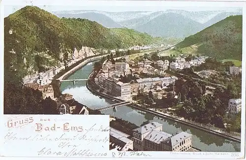 Litho,Gruß aus Bad Ems,gel.1897 