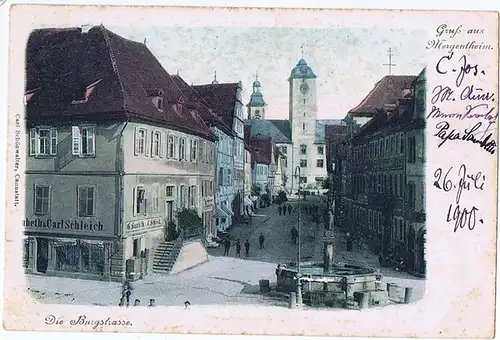 Litho,Gruß aus Mergentheim,gel.1900
