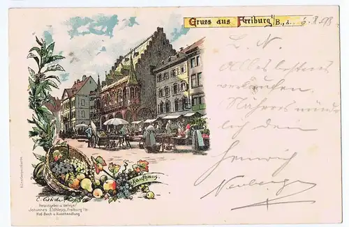 Gruß aus Freiburg gel. 1898 