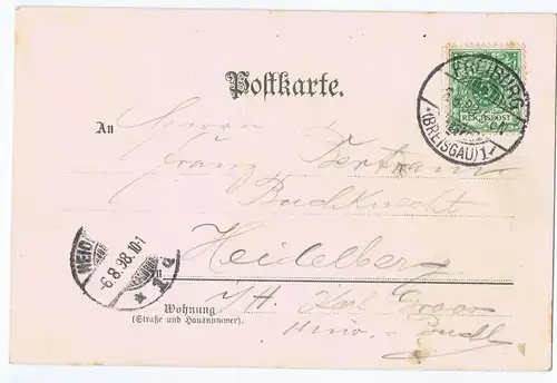 Gruß aus Freiburg gel. 1898 
