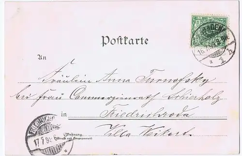 Litho,Gruß aus Wiesbaden,gel.1899