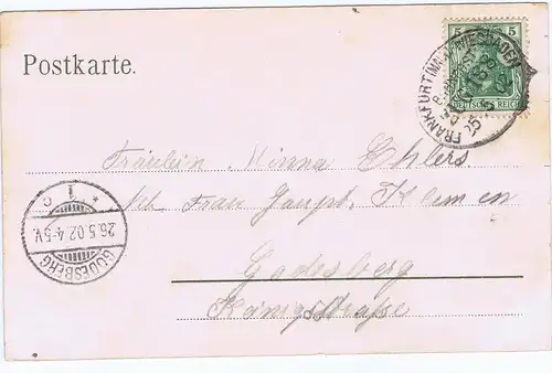 Litho,Gruß aus Wiesbaden,gel.Bahnpost 1902