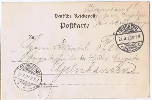 Litho,Gruß aus Friedberg,gel.1897