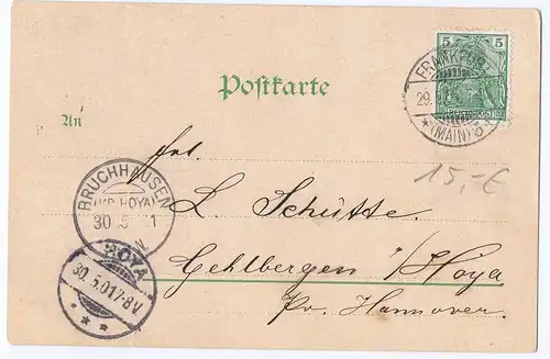 Litho,Gruß aus Frankfurt,gel.1901