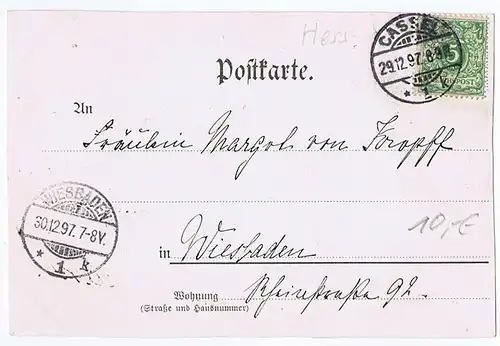 Litho,Gruß aus Kassel gel.1897