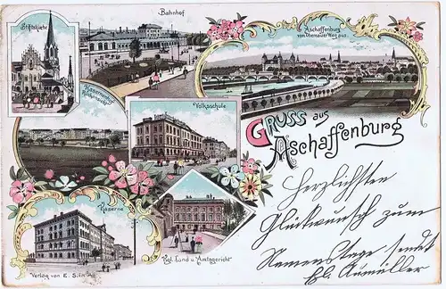 Litho Aschaffenburg gel.1897