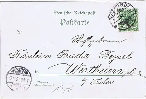 Litho,Gruß aus Elberfeld,gel.1897