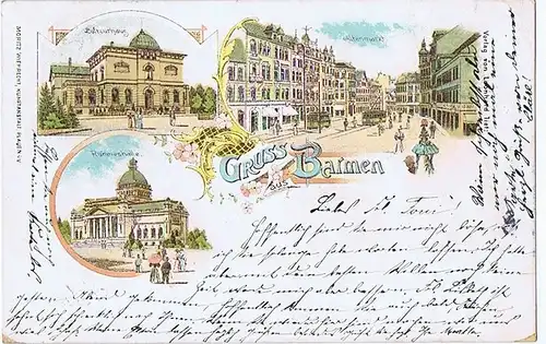 Litho,Gruß aus Barmen,gel.1902