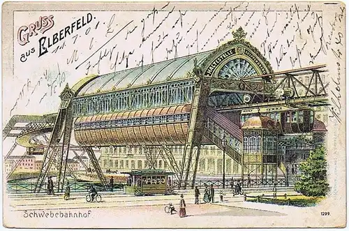 Litho,Gruß aus Elberfeld,gel.1901