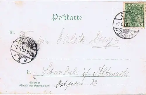 Litho,Gruß aus Köln,gel.1900 