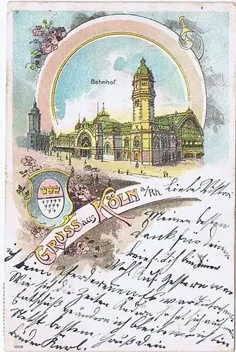 Litho,Gruß aus Köln,gel.1900