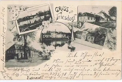 Litho,Gruß aus Friesdorf,gel.1898 