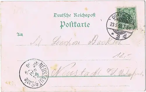 Litho,Gruß aus Dortmund gel.1898 