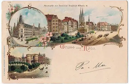 Litho,Gruß aus Köln gel.1903 