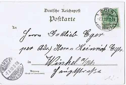 Litho,Gruß aus Köln gel.1900