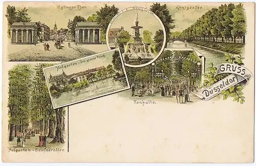 Litho,Gruß aus Düsseldorf,ungel.um 1900 