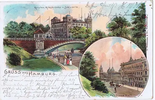 Litho,Gruß aus Hamburg,gel.1902