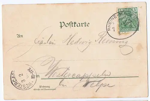 Litho,Gruß aus Hamburg,gel.Bahnpost 1900 Top