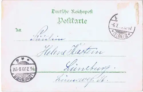 Litho,Gruß aus Hamburg,gel.1899