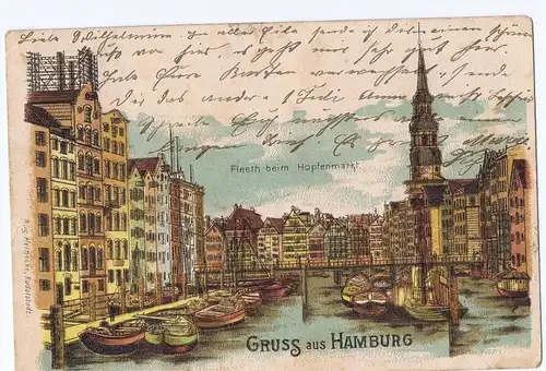 Litho,Gruß aus Hamburg,gel.1901