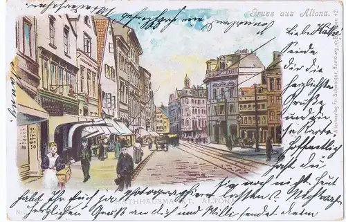Litho,Gruß aus Hamburg,gel.1900