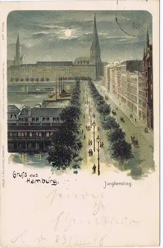 Litho,Gruß aus Hamburg,gel.1898