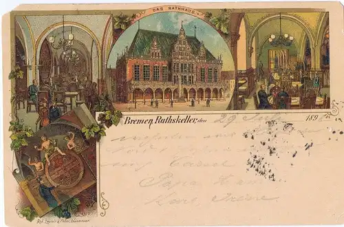 Litho,Gruß aus Bremen,gel.1898