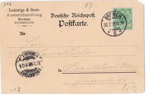 Litho,Gruß aus Bremen,gel.1898
