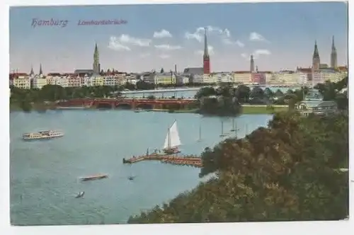 Hamburg Lombardusbrücke gel. vor 45