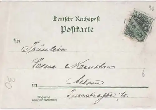 Litho Gruß aus Hamburg gel.1901