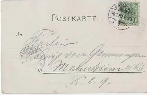 	Litho Gruß aus Hamburg gel.1899