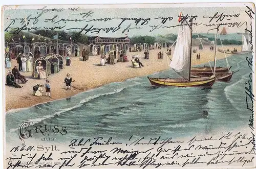 Litho,Gruß aus Sylt,gel.1901