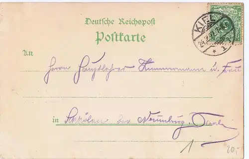 Litho,Gruß aus Kiel,gel.1899