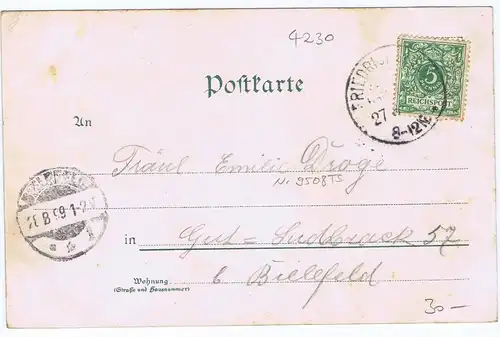 Litho,Gruß aus Wesel,gel.1908 