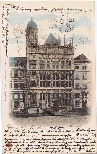 Litho,Gruß aus Wesel,gel.1900