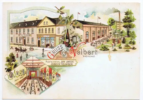 Litho,Gruß aus Velbert,ungel.um 1900