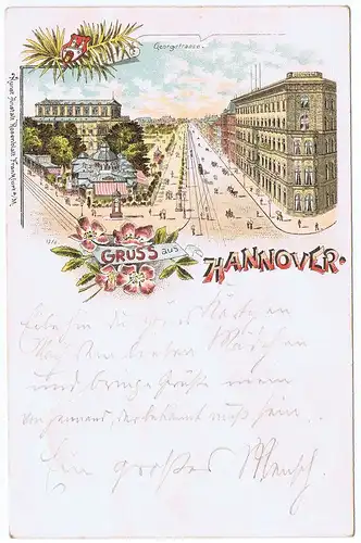 Litho,Gruß aus Hannover,gel.1898 