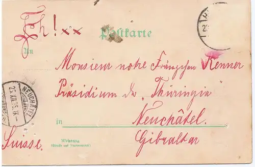 Litho,Gruß aus Hannover,gel.1895 Nadellöcher s.Scan
