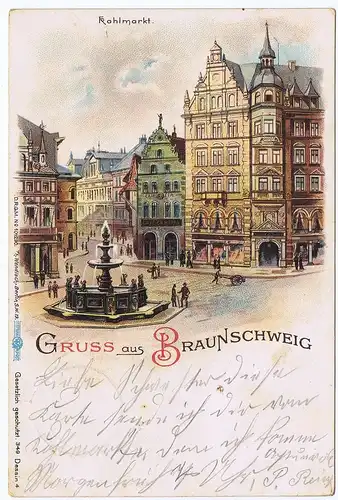 Litho,Gruß aus Braunschweig,gel.1900 