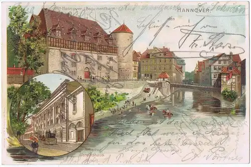 Litho,Gruß aus Hannover,gel.1899
