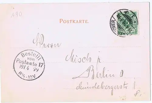 Litho,Gruß aus Hannover,gel.1899 Top