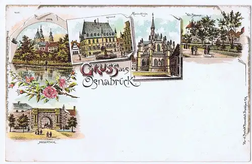 Litho,Gruß aus Osnabrück,ungel.um 1900 