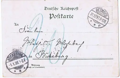 Litho,Gruß aus Stadthagen,gel.1897