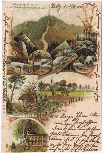 Litho,Gruß aus Lüneburger Heide,gel.1900 
