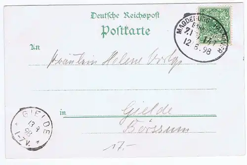 Litho,Gruß aus Hannover,gel.Bahnpost 1898 