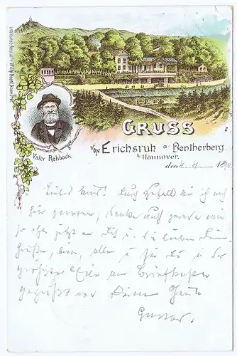 Litho,Gruß aus Hannover,gel.1898