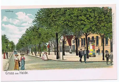Litho,Gruß aus Heide,ungel.um 1900